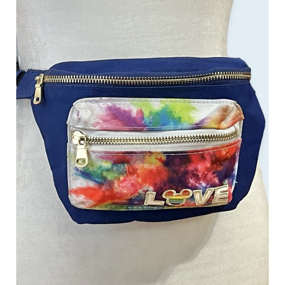 Disney Parks Pride Collection LOVE Blue Tie-Dye Fanny Pack Bag Adjustable LGBTQ+